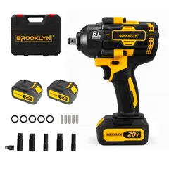 BROOKLYN - Llave de Impacto Brushless 1000nm 20V + 2 Baterías