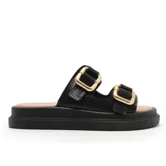 ANACAPRI - Sandalia de cuero mujer negro Ana C3057800030001