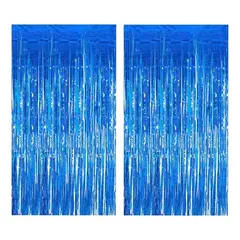 PASTELERIUSCL - X2 Cortinas Guirnalda Cumpleaños Guirnalda Azul Oscuro 2m Azul