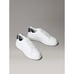 CALVIN KLEIN - Zapatilla Cuero con Logo Distintivo Blanco
