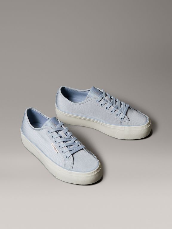 Zapatillas Moire con Plataforma Celeste