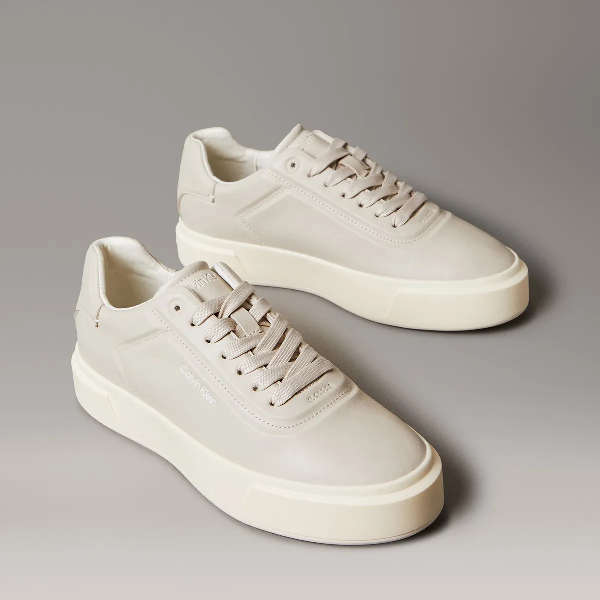 CALVIN KLEIN - Zapatillas Oxford Suela Gruesa Beige Calvin Klein