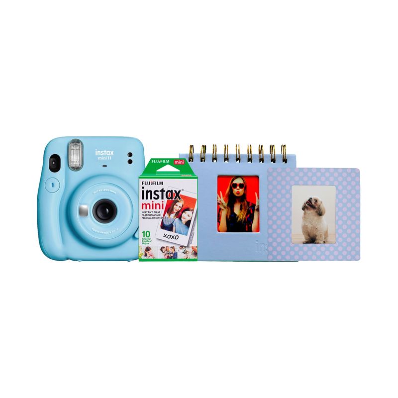 FUJIFILM - Kit Mini 11 S. Blue + Film 10 + Album + Magnético