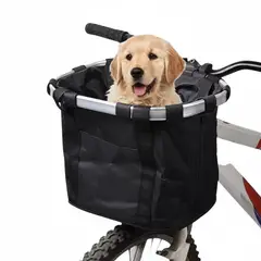 GENERICO - Canasto Delantero Para Bicicleta Desmontable y Plegable Negro