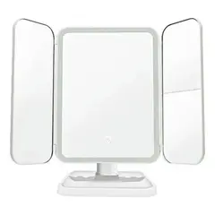 GENERICO - Espejo maquillaje plegable luz led recargable