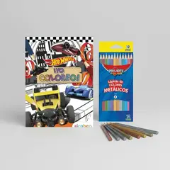 SICOBEN - Libro Para Colorear Hot Wheels Con Lapices De Colores Artel
