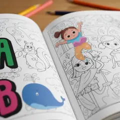 SICOBEN - Set Libros Para Colorear Letras Y Niñas Set 2 Block