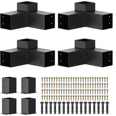 NEBLISUR - Kit Soporte Esquina resistente pérgola/terrazas 3 vías 4x4