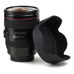 DISPARO - Taza Mug Lente Cámara Fotográfica 350ml Negro Portalapices