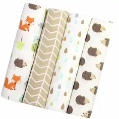 BABYMINE - Set 4 Tutos Bebé Franela 100% Algodón Zorrito -