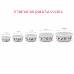 GENERICO - Recipientes Alimenticios Apilables Set 5 Unidades con Tapa Hermética, Distintos Tamaños