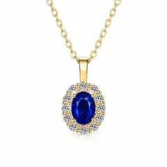 MASSE GIOIELLI - COLLAR ZAFIRO PLATA Y MOISSANITAS