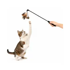 GENERICO - Varilla Pluma Y Bola Catnip Para Gato 50 Cm