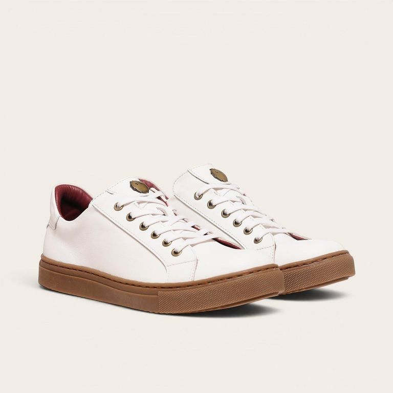 Zapatilla de Cuero Original Tronador - Blanco/Cristal Blanco 39