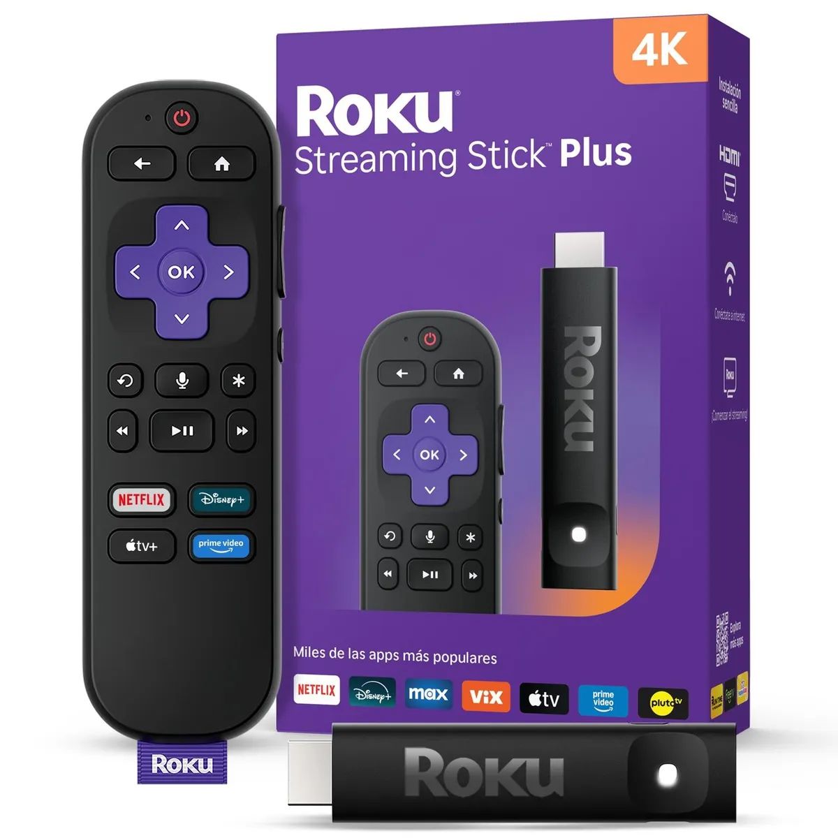 ROKU - Roku Streaming Stick Plus 2025 - Dispositivo de streaming 4K y HDR para TV