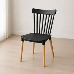 MOAD - Silla Comedor Windsor Nórdica de Polipropileno con Patas de Madera
