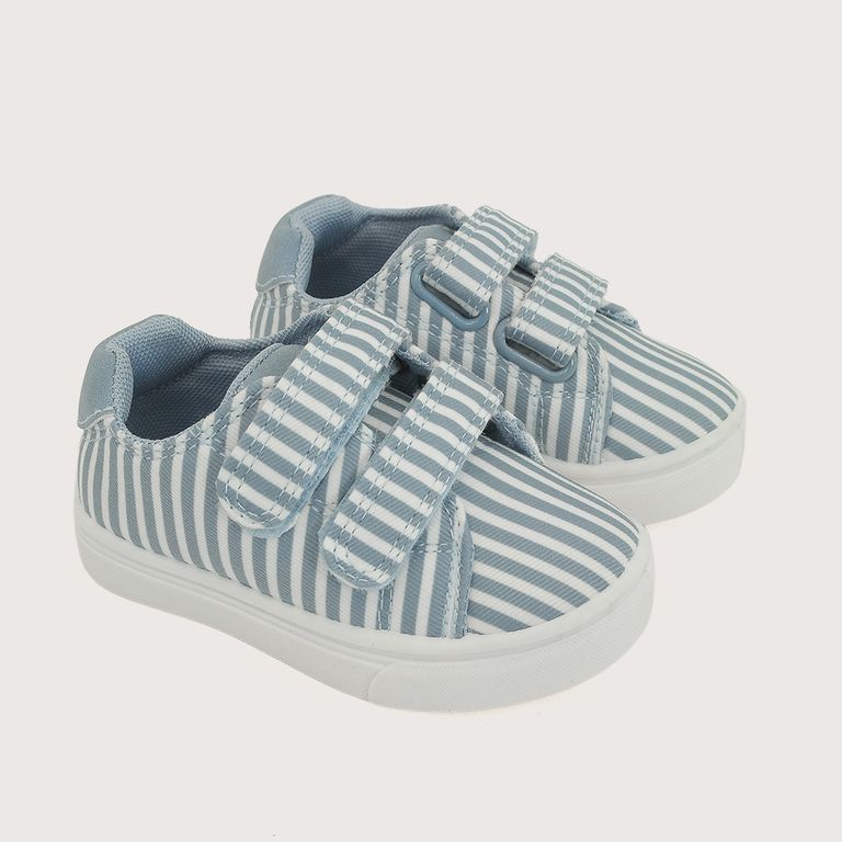 Zapatilla Niño Celeste Con Velcro