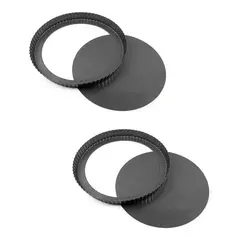 PASTELERIUSCL - Pack X2 Molde Desmontable Moldes Desmontables Tartaleta 32cm Gris