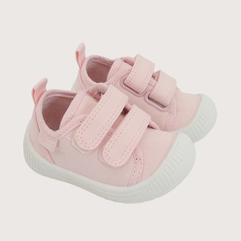 Zapatilla Niña Primeros Pasos Rosada Con Velcro