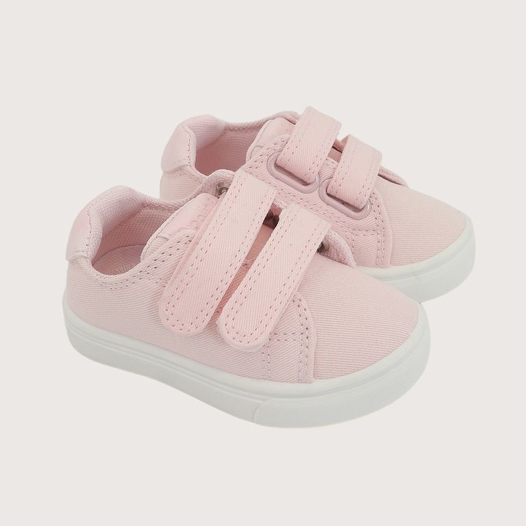 Zapatilla Niña Rosada Con Velcro