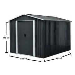 GENERICO - Bodega Metálica Isunor Gris Carbon 7 M2 303x236x190 Cms