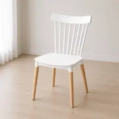 MOAD - Pack 6 Sillas Comedor Windsor Nórdica de Polipropileno con Patas de Madera