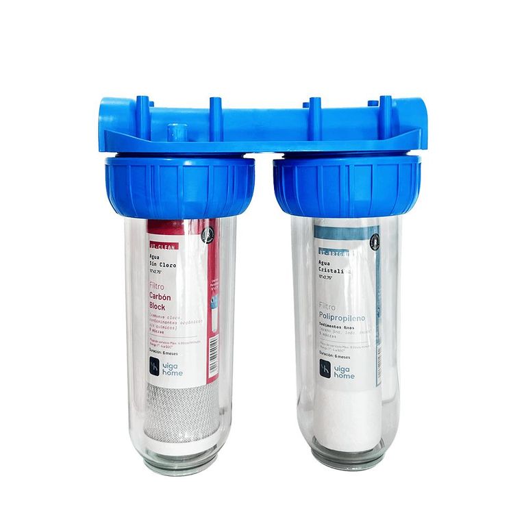 GENERICO Pack Doble Filtro Sedimento Cloro Viga Home