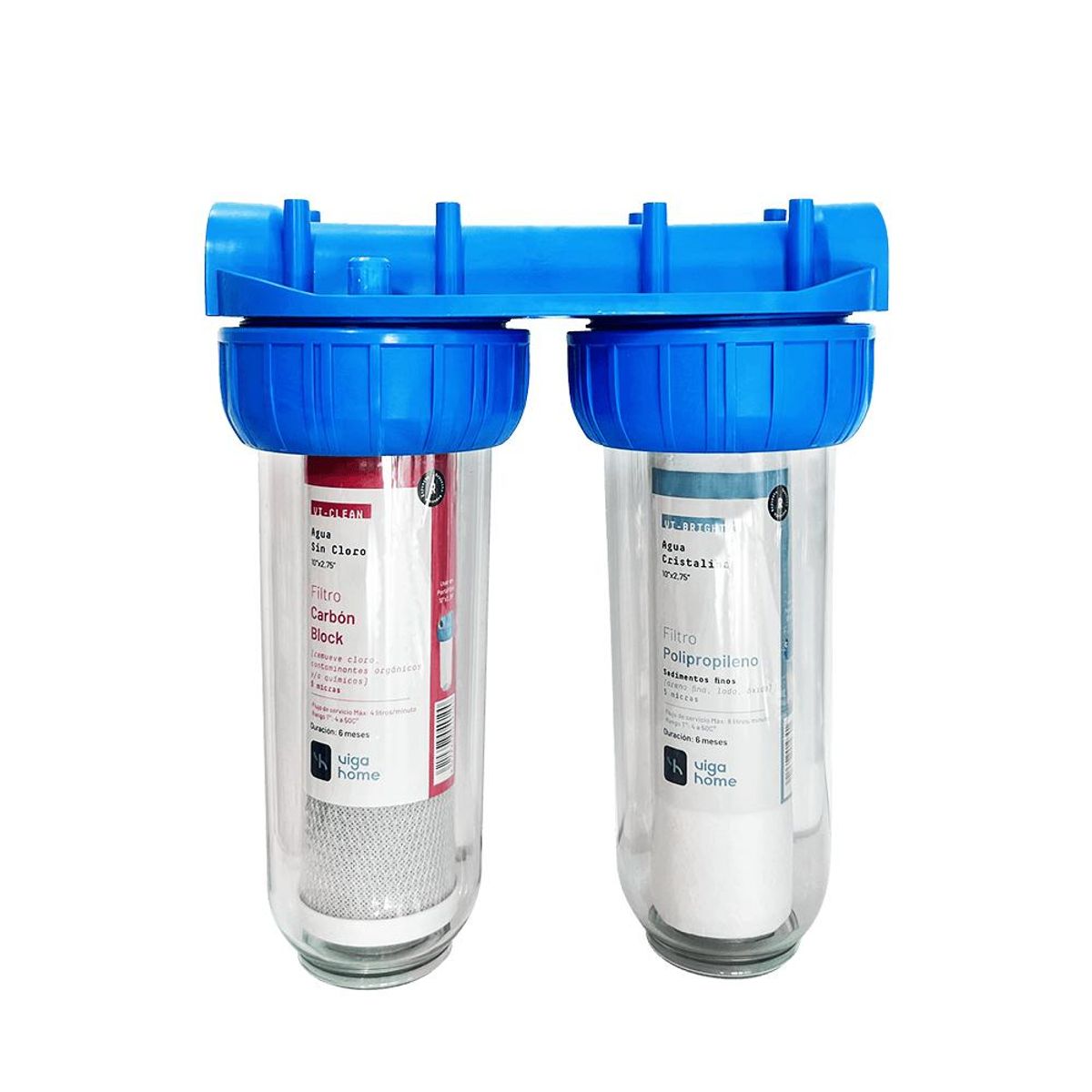 GENERICO - Pack Doble Filtro Sedimento Cloro Viga Home