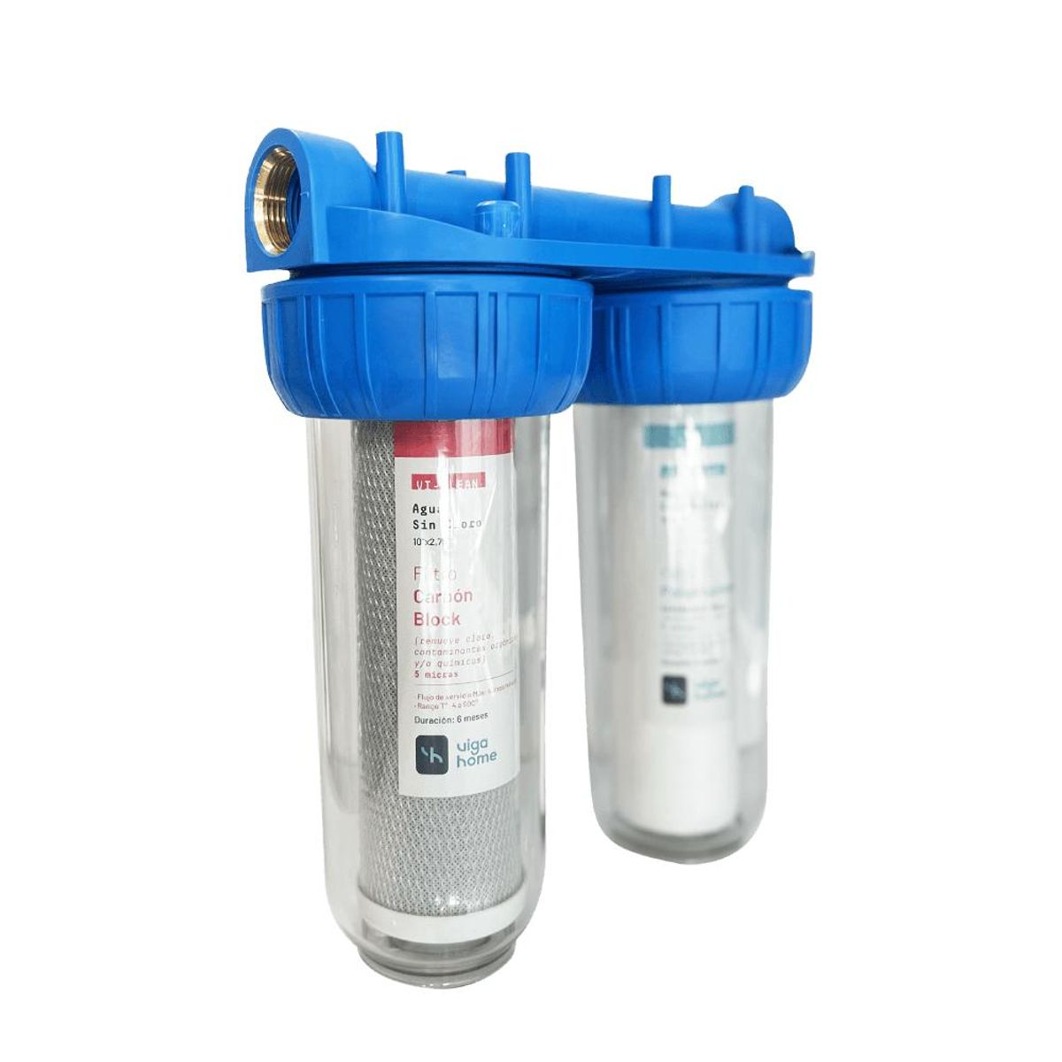 GENERICO - Pack Doble Filtro Sedimento Cloro Viga Home