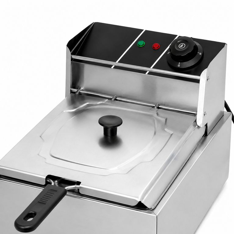 GUTSTARK Freidora Eléctrica 6 Litros Acero Inox 1600w Temp Regulable