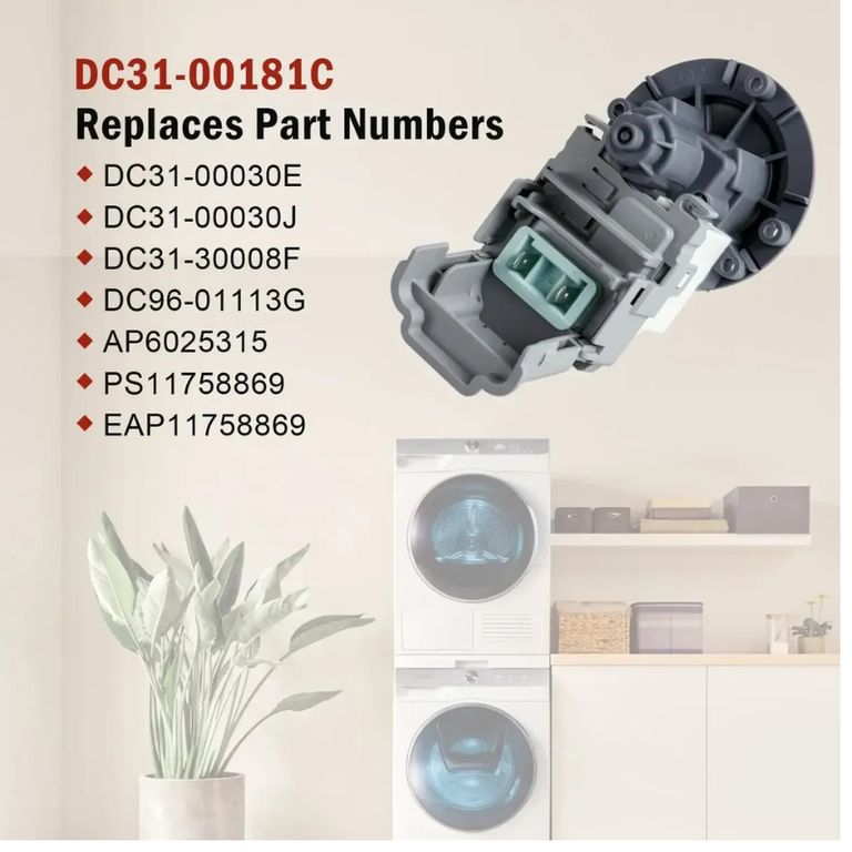 GENERICO Bomba Para Lavadora 30w 50 Hz compatible con LG / Samsung Dc31-00181a