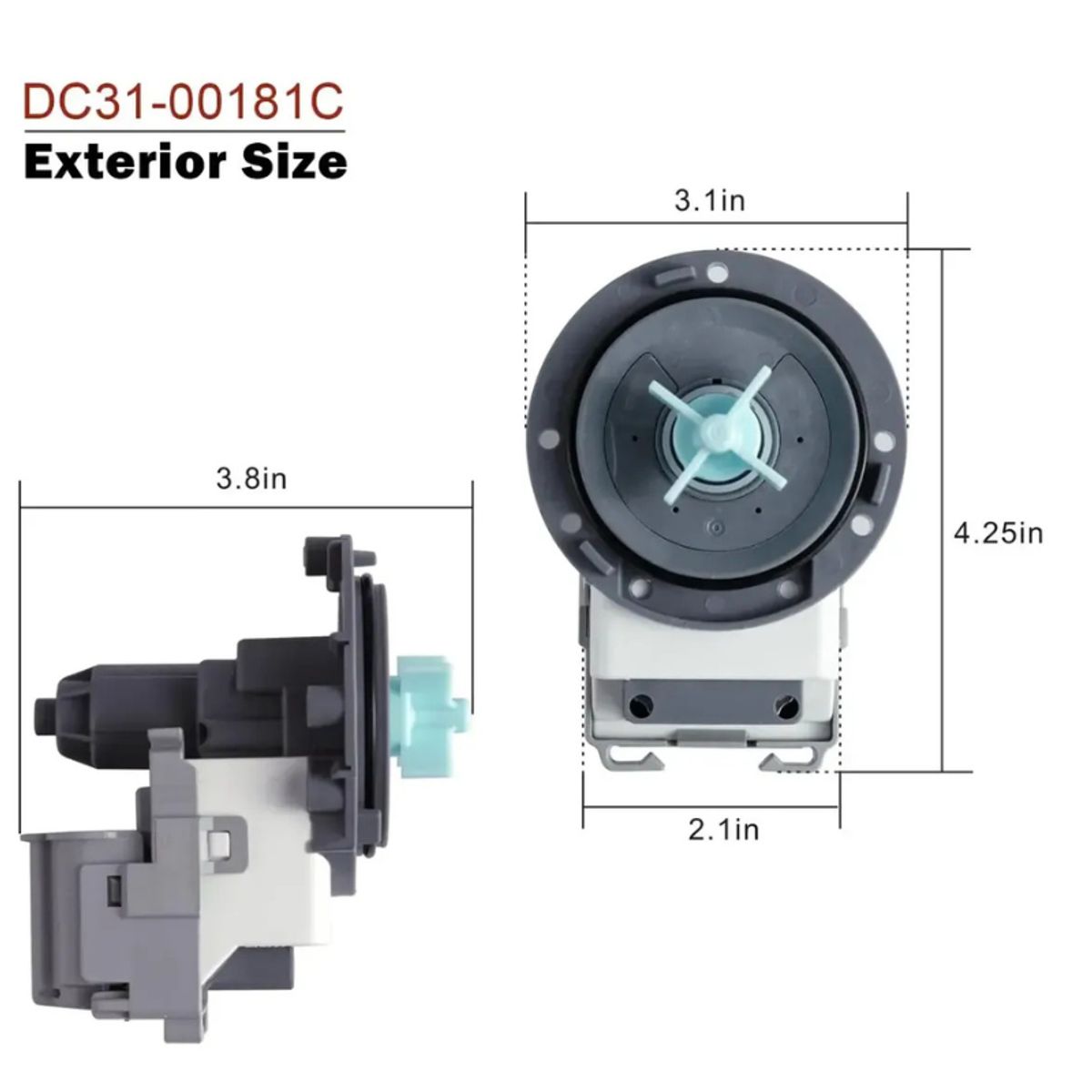 GENERICO - Bomba Para Lavadora 30w 50 Hz compatible con LG / Samsung Dc31-00181a