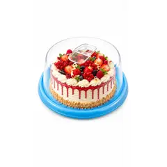 GENERICO - Bases Tortas Bandejas Porta Cupcakes Base y Tapa Color Azul