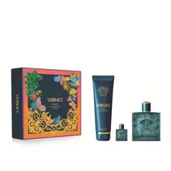 VERSACE - Eros Parfum Hombre 100 ml + Mini 5 ml + Gel de Ducha 150 ml