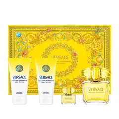VERSACE - Yellow Diamond EDT Mujer 90 ml + Mini 5 ml + Body Lotion 100 ml + Gel de Ducha 100ml