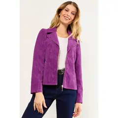 MA GRIFFE - Chaqueta De Pu Craquelada Mujer Morado