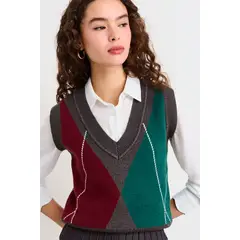 IO - Sweater Sin Mangas Fantasia Mujer Gris