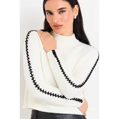 IO - Sweater Liso Mujer Crudo
