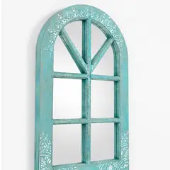 CASA DOMINGA - Espejo Ventana Vintage Turquesa