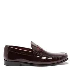 GUANTE - Mocasin de cuero hombre guinda Suela