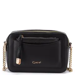 GACEL - Cartera mujer negro bandolera grande