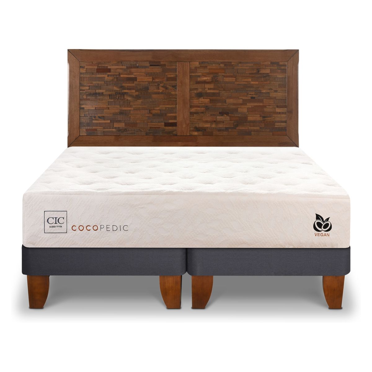 CIC - Cama Europea Cocopedic King + Respaldo Antique Cic