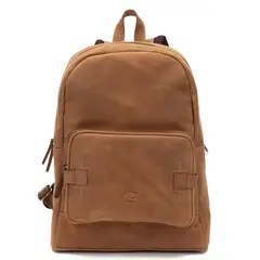 GUANTE - Mochila de cuero hombre tostado Viaje