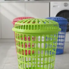 GENERICO - Canasto Para Ropa Sucia Con Tapa Colores Surtidos Cesta
