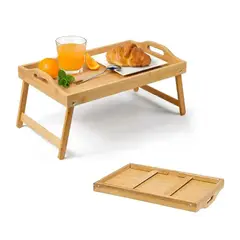 GENERICO - Bandeja Mesa Plegable De Bambu Para Cama Desayuno Notebook Premium