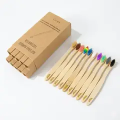 GENERICO - Cepillo De Dientes De Bambú Para Adulto Pack 10 Unidades Ecológicos Biodegradables