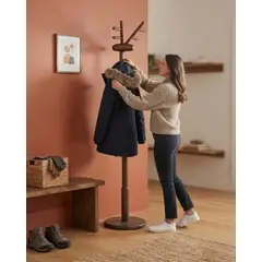 GENERICO - Perchero de Pie Estilo Nórdico en Madera Maciza Diseño Decorativo02