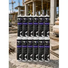 REX - Silicona Pintable Acrílica Blanca 300 ml. 12 Unidades