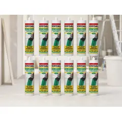 SOUDAL - Silicona Pintable Acrílica Siliconizada Blanca 300 ml. 12 Unidades