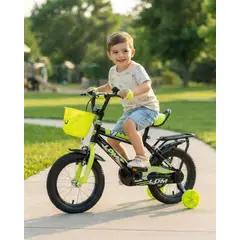 GENERICO - Bicicleta Infantil Aro14 con Ruedas de Entrenamiento y Canasto